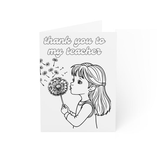 Color Me "thank you teacher" Card