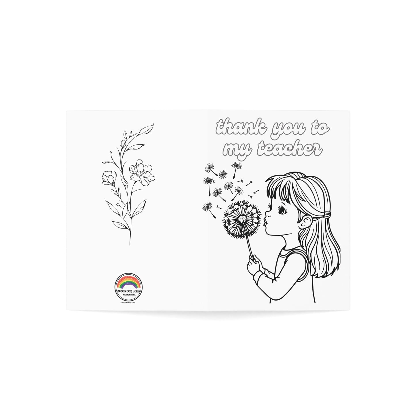 Color Me "thank you teacher" Card
